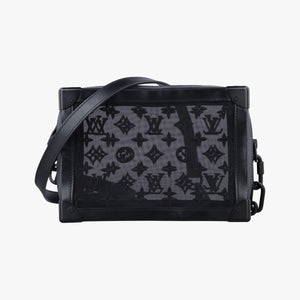 Pre-owned Louis Vuitton SOFT TRUNK Noir MONOGRAM MESH×calf leather M53964 shoulderbag | stylenewstar