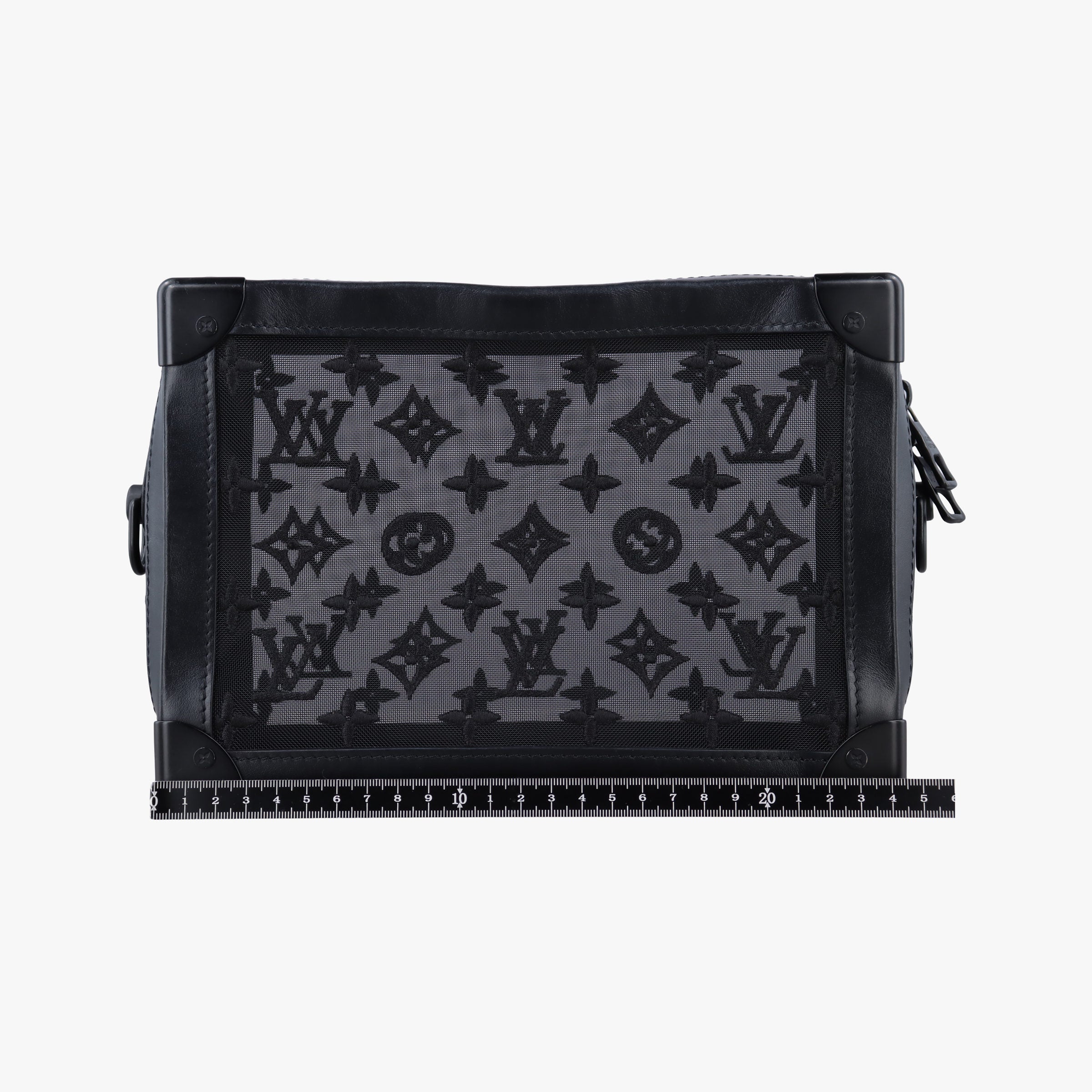 Pre-owned Louis Vuitton SOFT TRUNK Noir MONOGRAM MESH×calf leather M53964 shoulderbag | stylenewstar