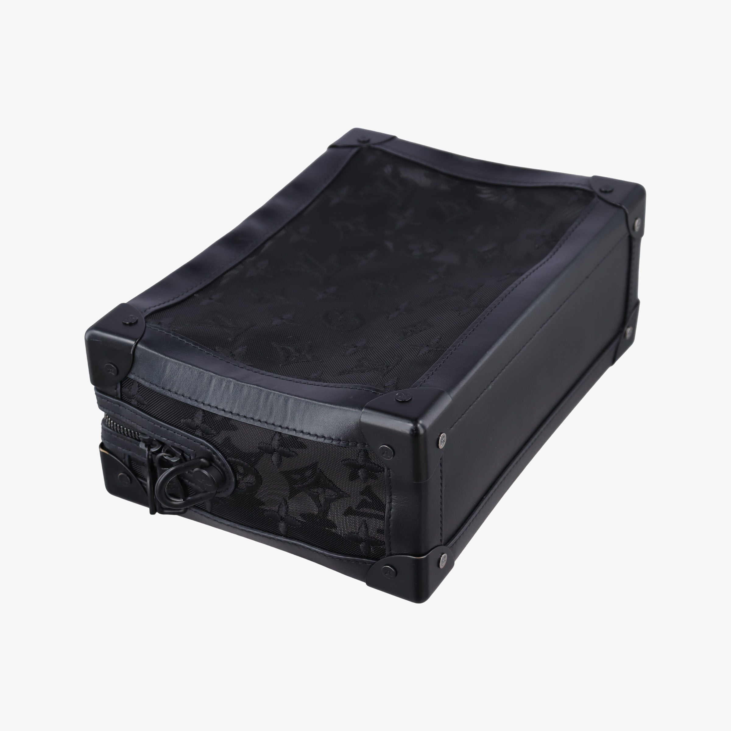 Pre-owned Louis Vuitton SOFT TRUNK Noir MONOGRAM MESH×calf leather M53964 shoulderbag | stylenewstar