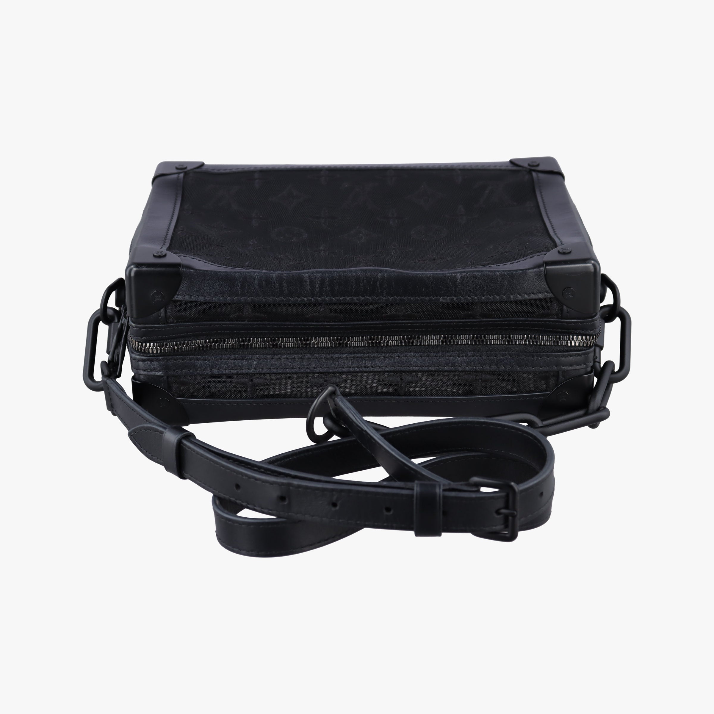 Pre-owned Louis Vuitton SOFT TRUNK Noir MONOGRAM MESH×calf leather M53964 shoulderbag | stylenewstar