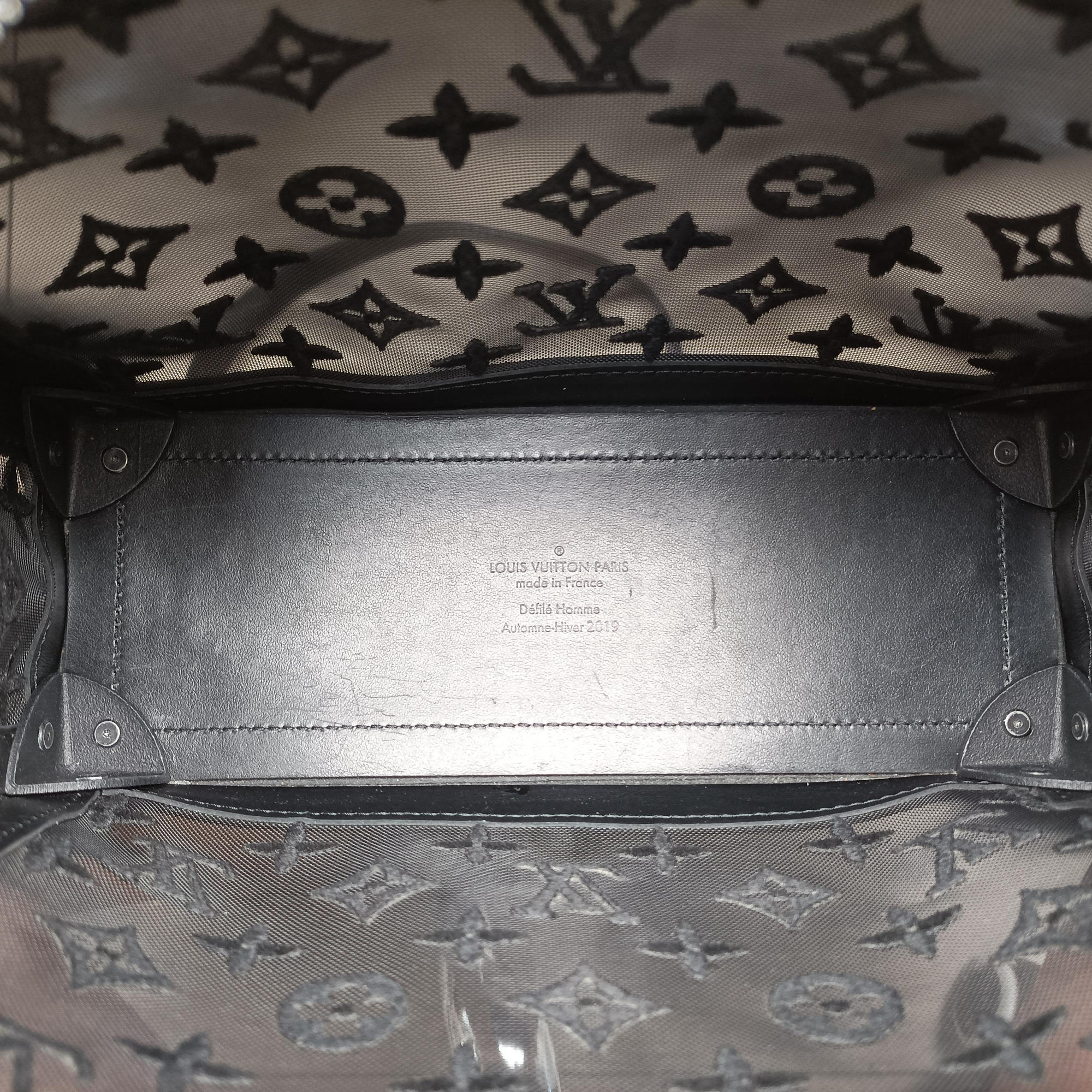 Pre-owned Louis Vuitton SOFT TRUNK Noir MONOGRAM MESH×calf leather M53964 shoulderbag | stylenewstar