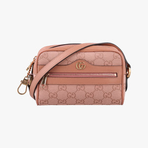Pre-owned Gucci OPHIDIA Pink canvas×leather 574493 shoulderbag | stylenewstar