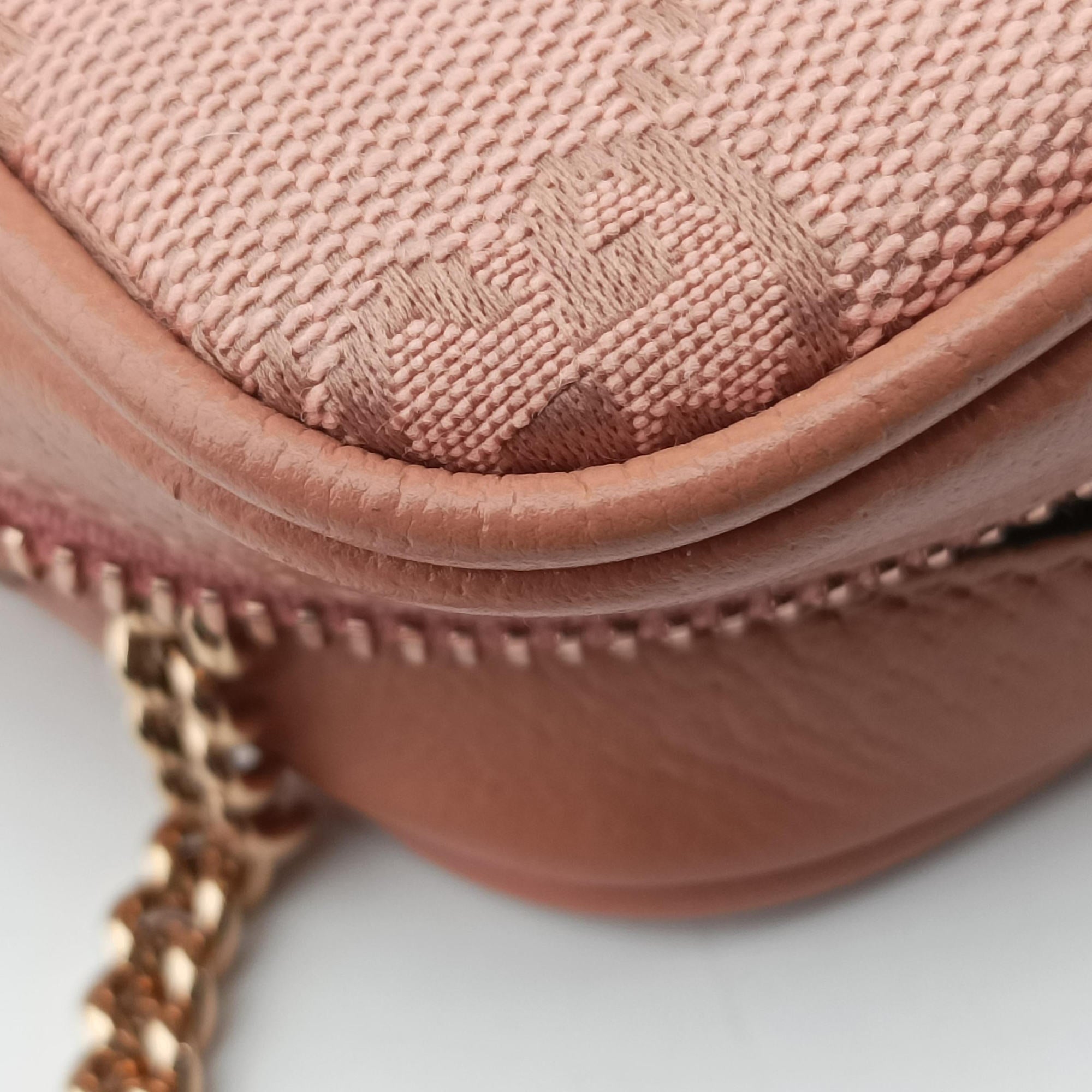 Pre-owned Gucci OPHIDIA Pink canvas×leather 574493 shoulderbag | stylenewstar