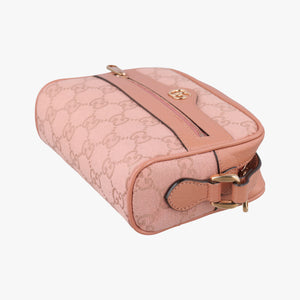 Pre-owned Gucci OPHIDIA Pink canvas×leather 574493 shoulderbag | stylenewstar