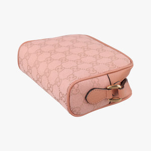Pre-owned Gucci OPHIDIA Pink canvas×leather 574493 shoulderbag | stylenewstar