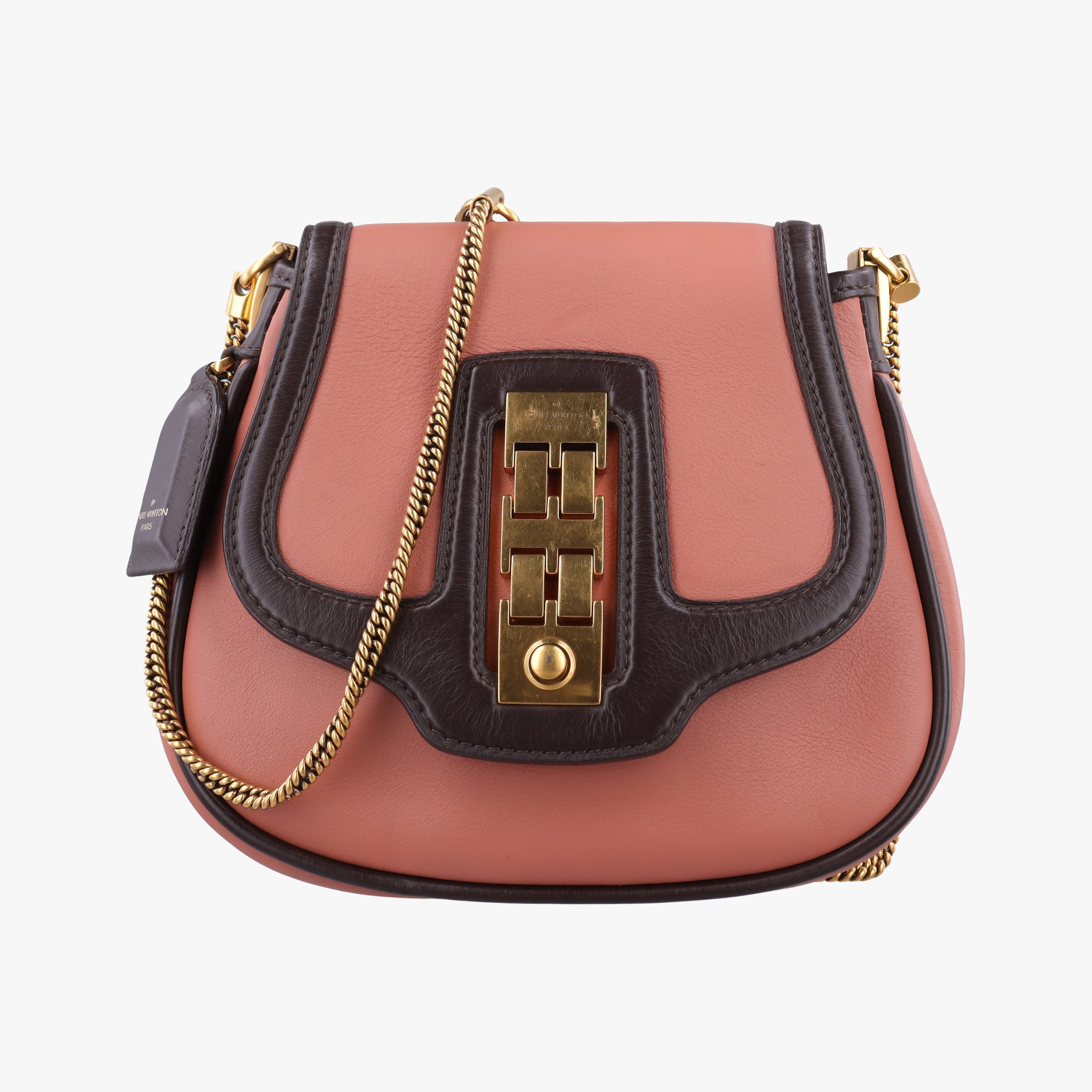 Pre-owned Louis Vuitton Collection Trapezio Pink×Brown leather M97086 shoulderbag | stylenewstar