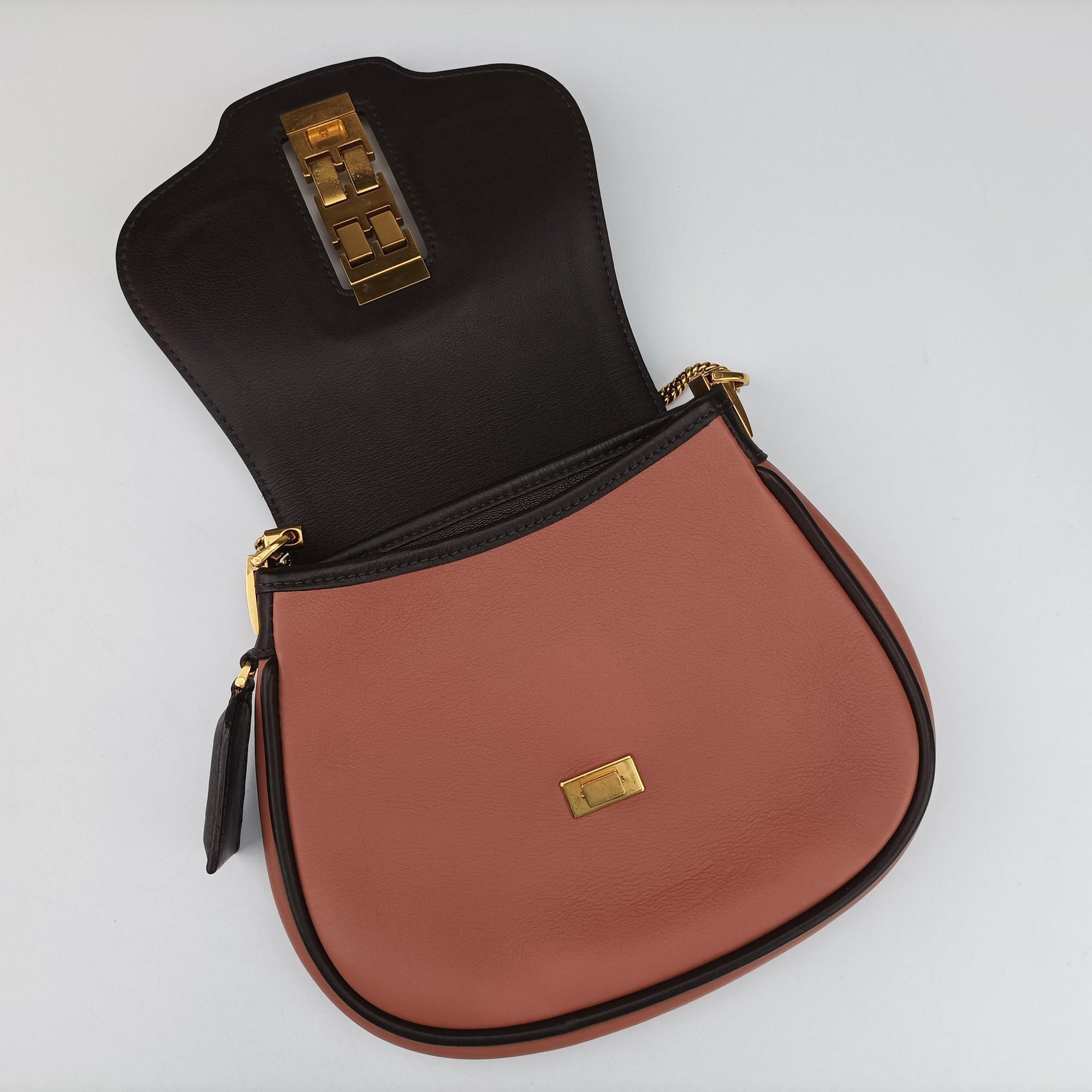 Pre-owned Louis Vuitton Collection Trapezio Pink×Brown leather M97086 shoulderbag | stylenewstar