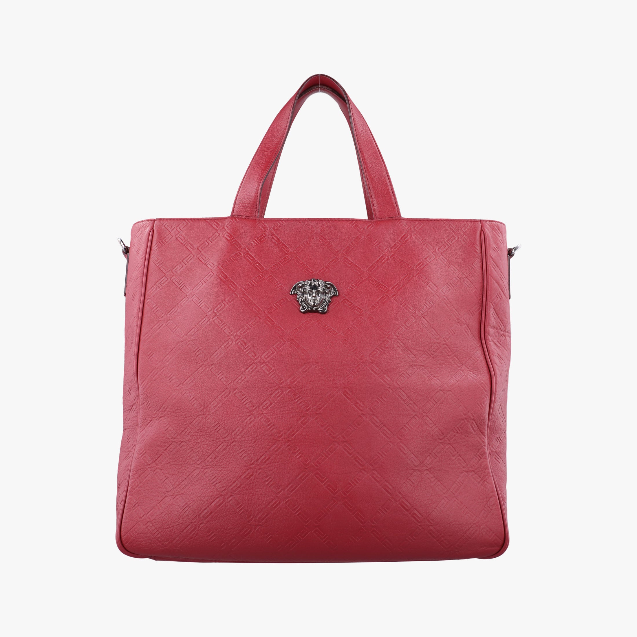 Pre-owned VERSACE Medusa Red Leather  handbag | stylenewstar