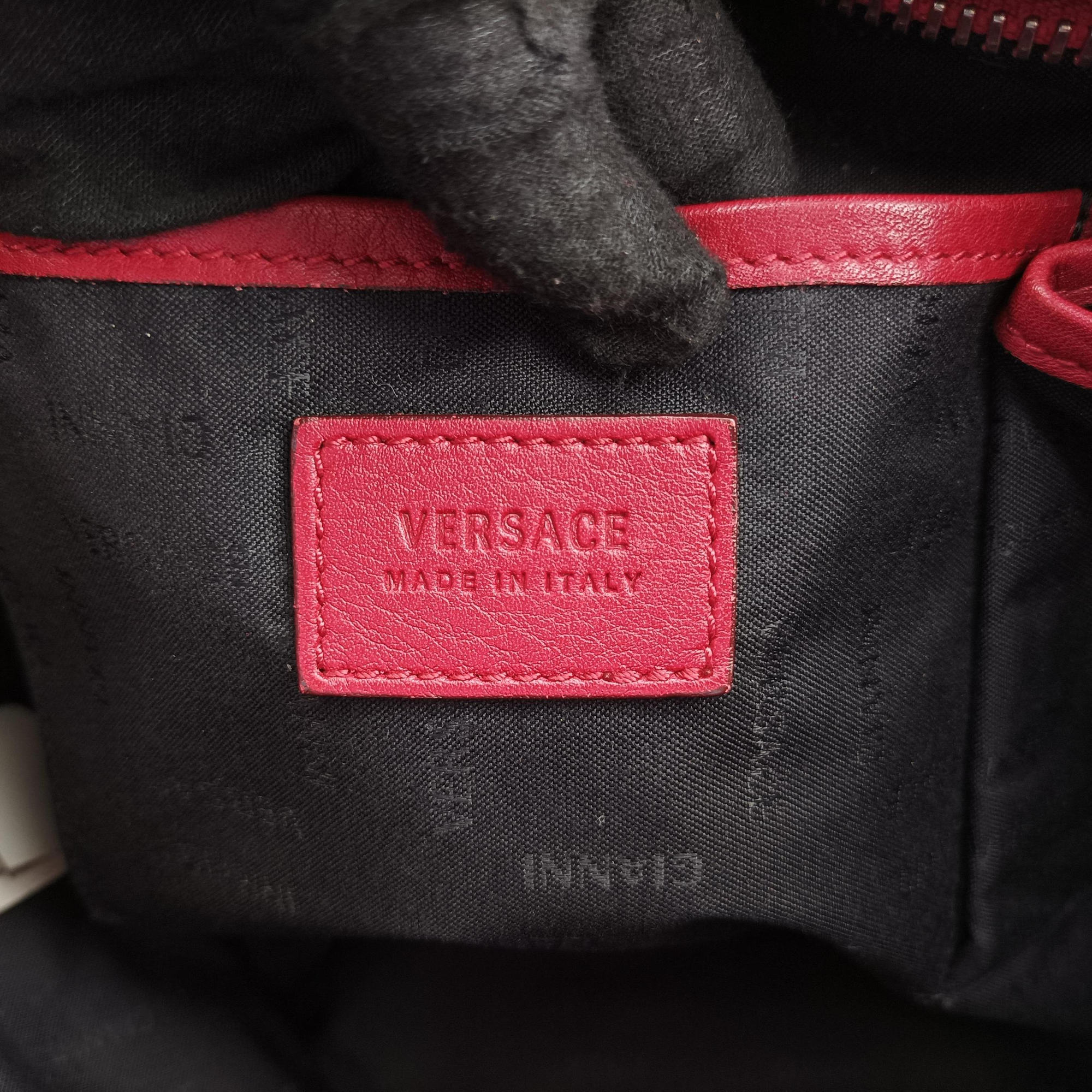 Pre-owned VERSACE Medusa Red Leather  handbag | stylenewstar