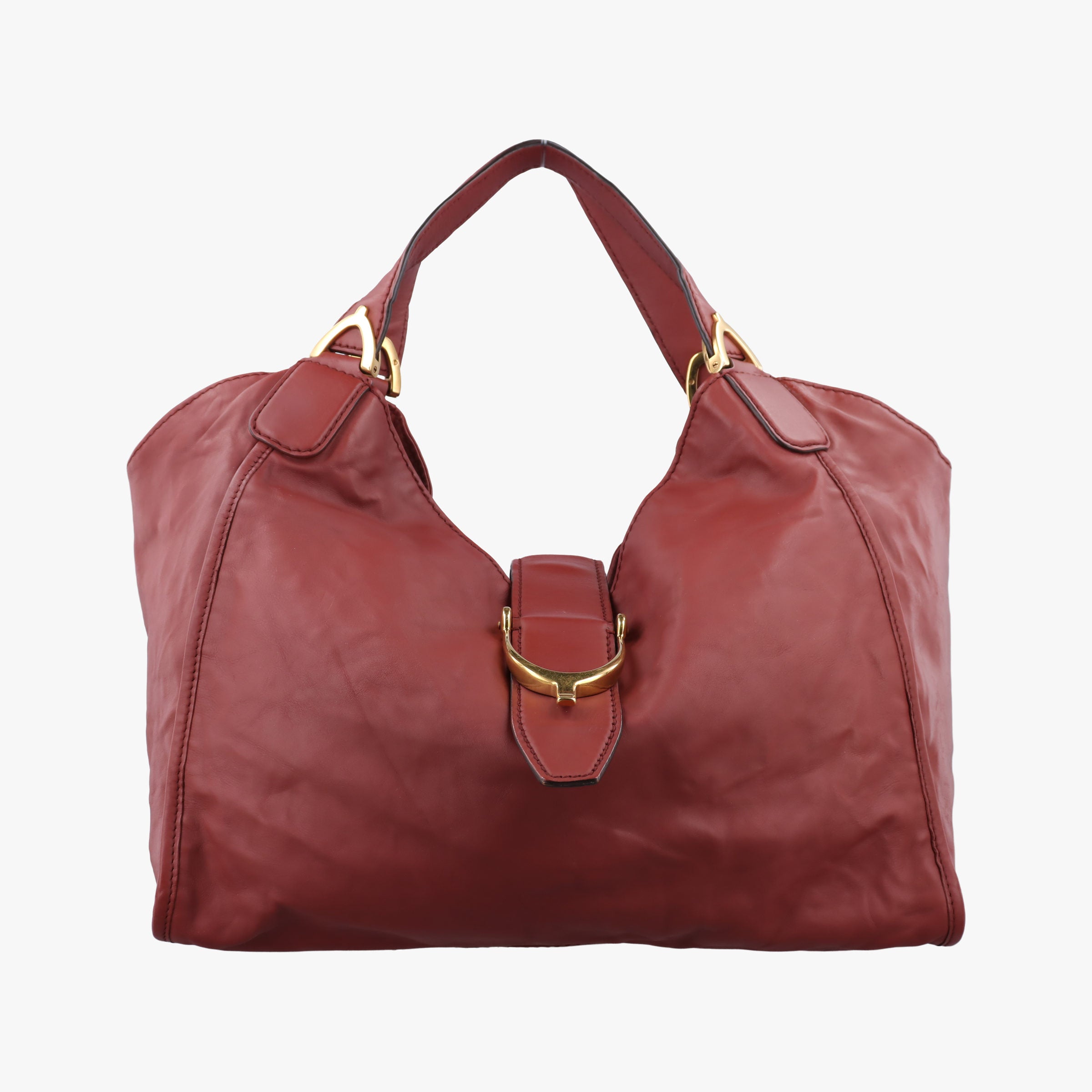 Pre-owned Gucci Soft Stirrup Burgundy Leather 296856 handbag | stylenewstar