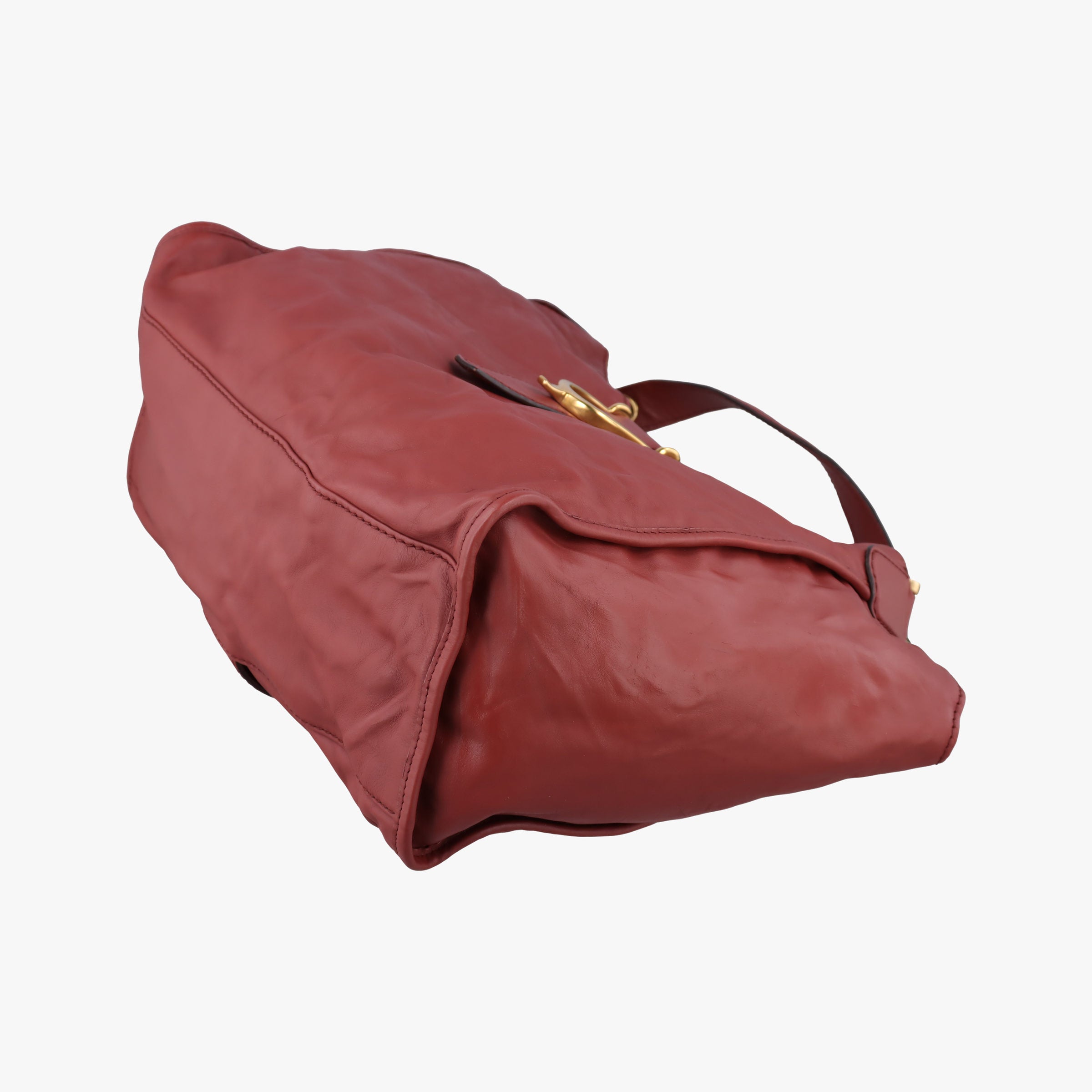 Pre-owned Gucci Soft Stirrup Burgundy Leather 296856 handbag | stylenewstar