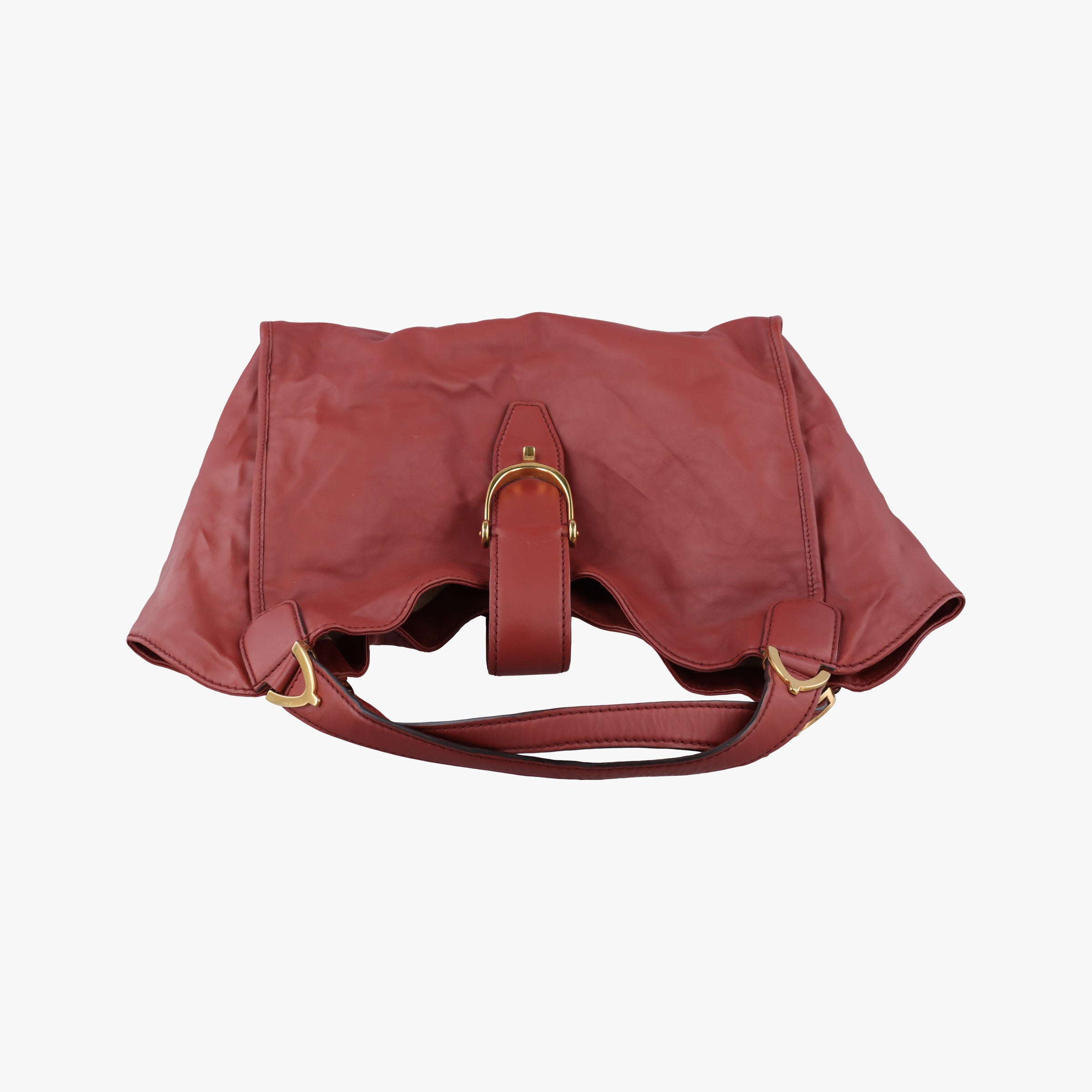 Pre-owned Gucci Soft Stirrup Burgundy Leather 296856 handbag | stylenewstar