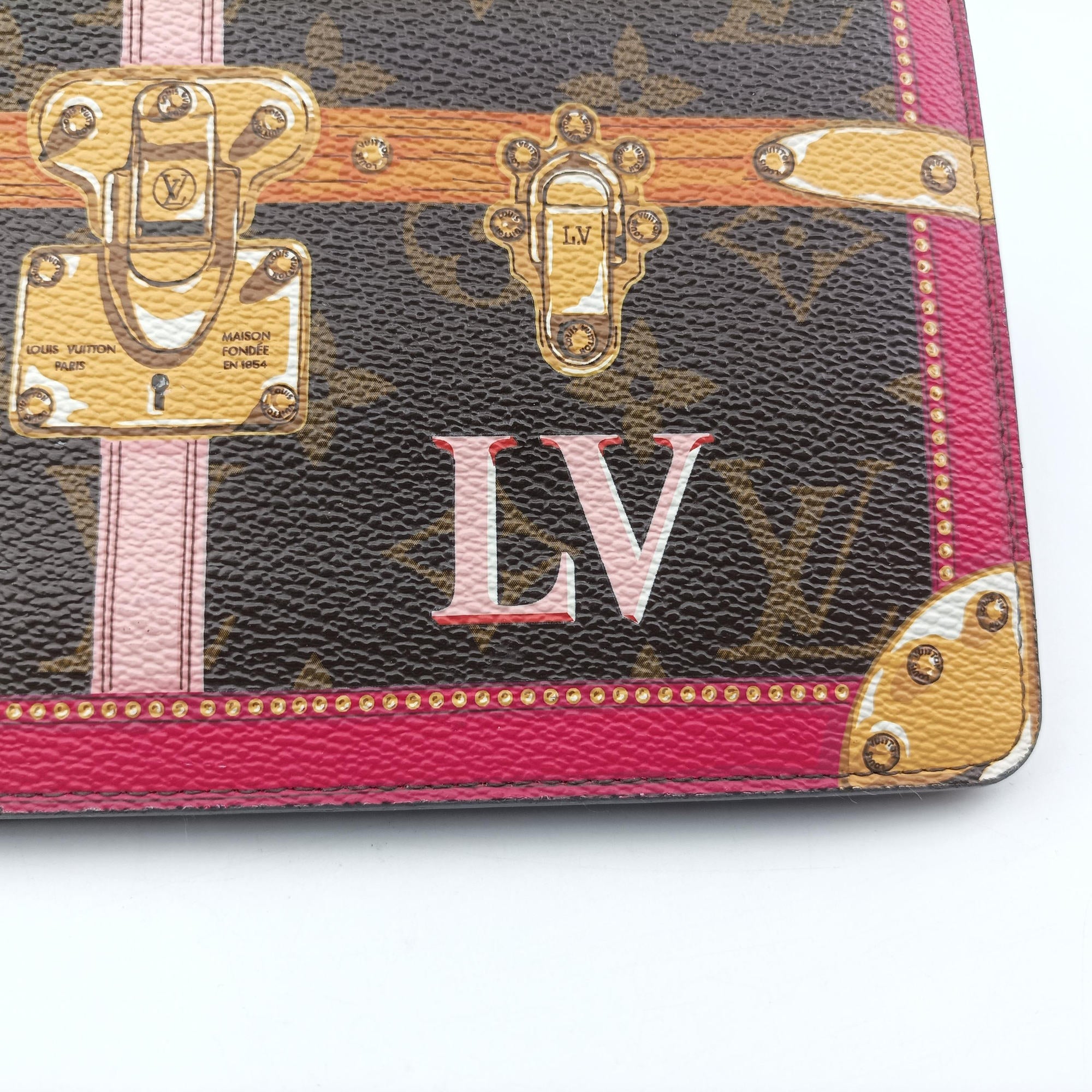 Pre-owned Louis Vuitton Pochette Weekend brown×Fuchsia Pink Monogram Canvas M62456 shoulderbag | stylenewstar