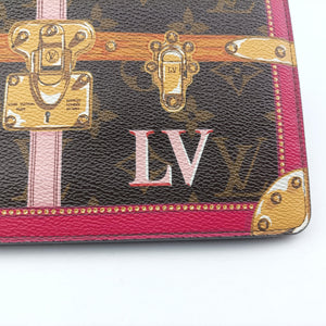 Pre-owned Louis Vuitton Pochette Weekend brown×Fuchsia Pink Monogram Canvas M62456 shoulderbag | stylenewstar