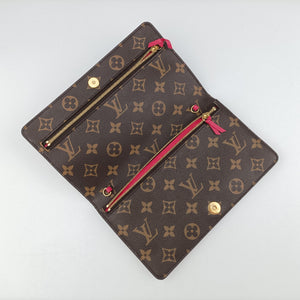 Pre-owned Louis Vuitton Pochette Weekend brown×Fuchsia Pink Monogram Canvas M62456 shoulderbag | stylenewstar