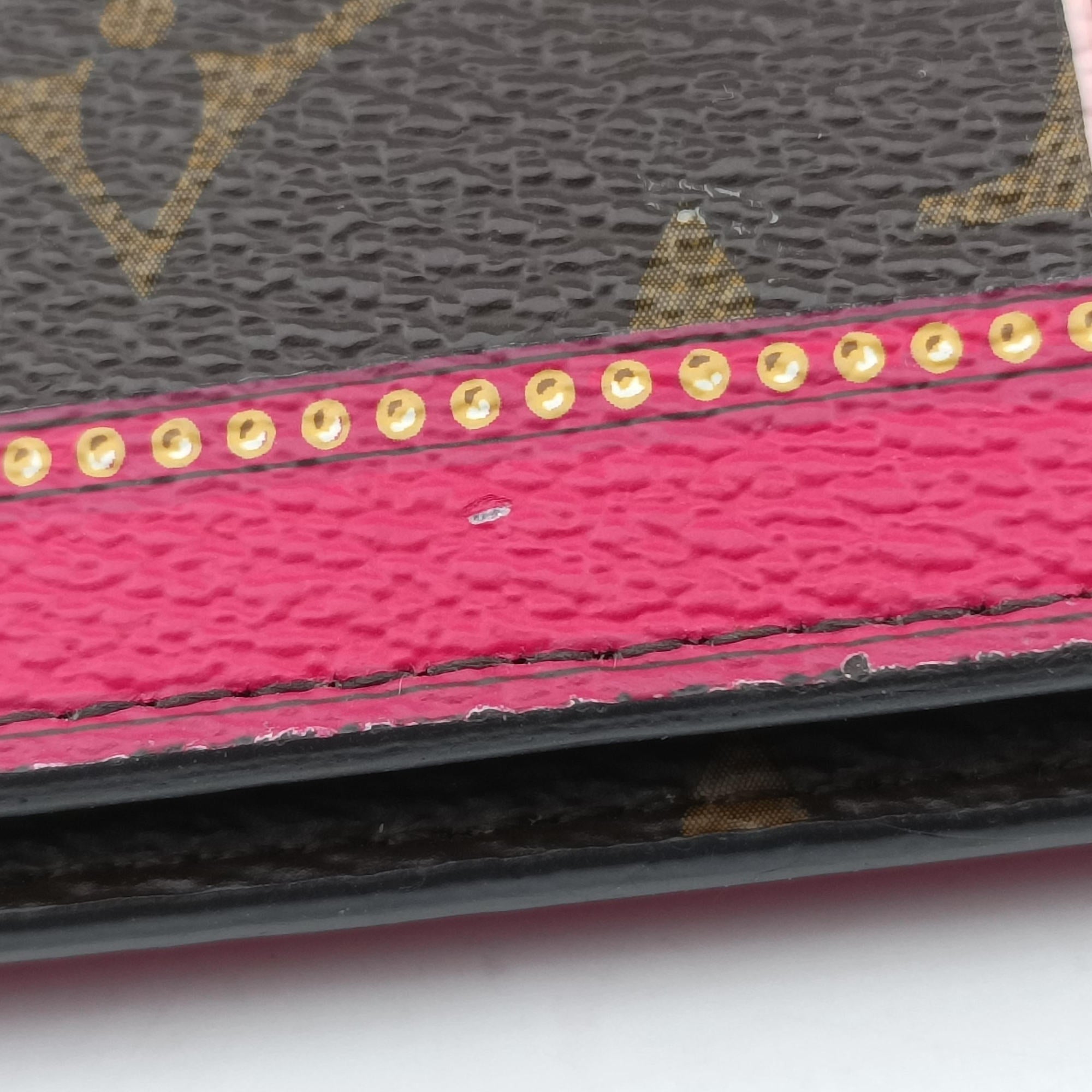 Pre-owned Louis Vuitton Pochette Weekend brown×Fuchsia Pink Monogram Canvas M62456 shoulderbag | stylenewstar