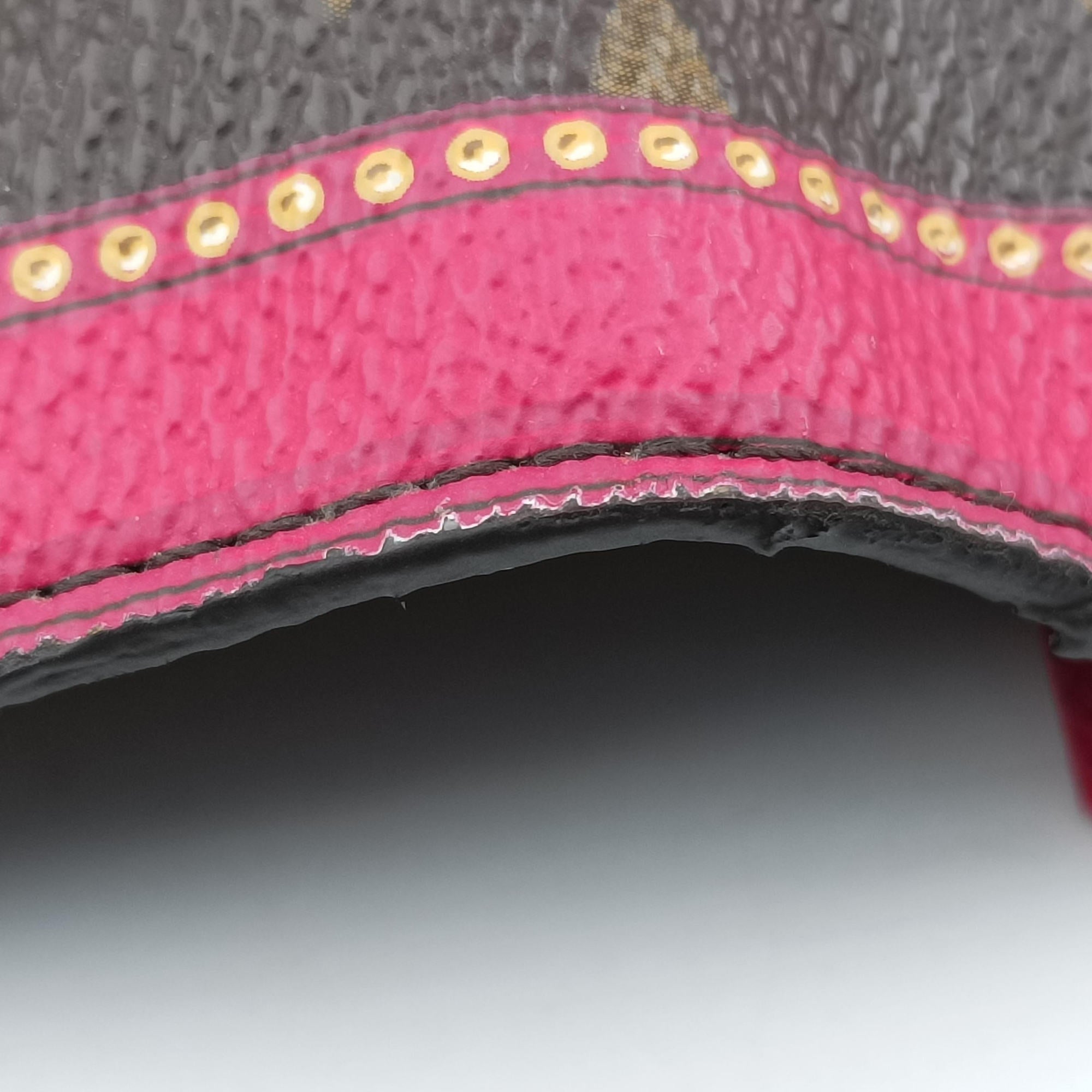 Pre-owned Louis Vuitton Pochette Weekend brown×Fuchsia Pink Monogram Canvas M62456 shoulderbag | stylenewstar