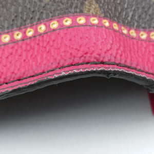 Pre-owned Louis Vuitton Pochette Weekend brown×Fuchsia Pink Monogram Canvas M62456 shoulderbag | stylenewstar