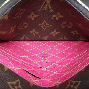 Pre-owned Louis Vuitton Pochette Weekend brown×Fuchsia Pink Monogram Canvas M62456 shoulderbag | stylenewstar