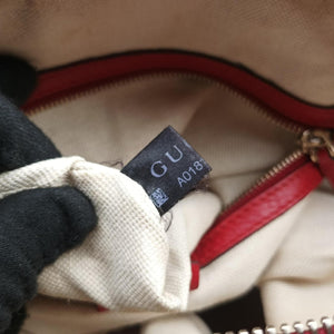Pre-owned Gucci Sherry Line Beige×Red×Green canvas×leather 247205 shoulderbag | stylenewstar