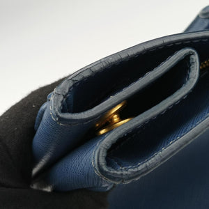 Pre-owned Prada Galleria Blue SAFFIANO Leather BN2274 handbag | stylenewstar