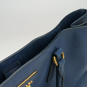 Pre-owned Prada Galleria Blue SAFFIANO Leather BN2274 handbag | stylenewstar