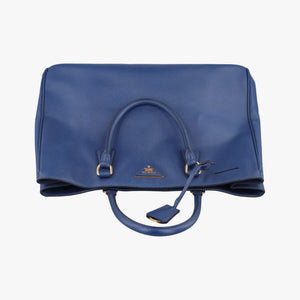 Pre-owned Prada Galleria Blue SAFFIANO Leather BN2274 handbag | stylenewstar