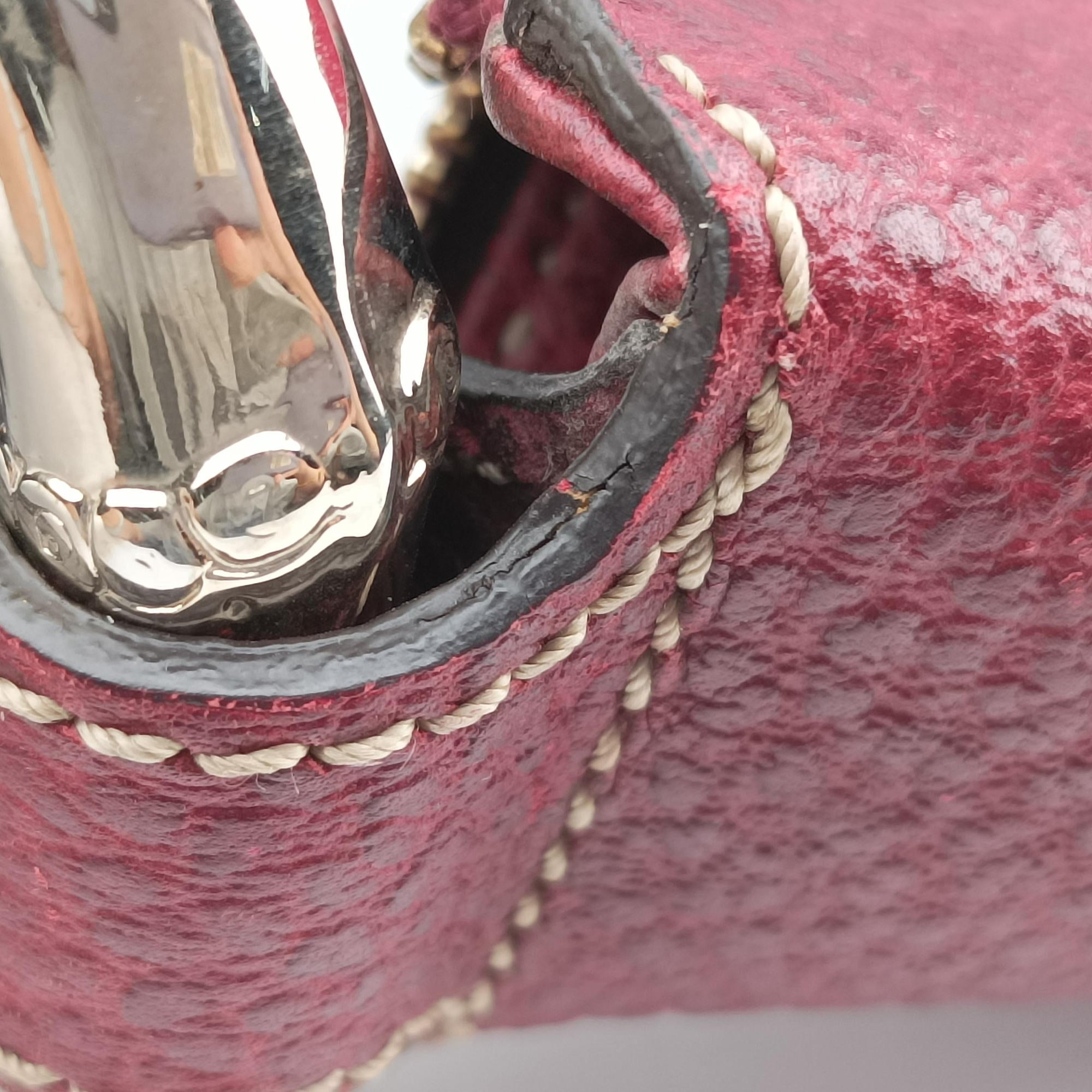 Vintage Gucci Bamboo Ring Hobo Bordeaux Leather 211519 handbag | stylenewstar