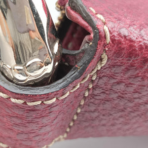 Vintage Gucci Bamboo Ring Hobo Bordeaux Leather 211519 handbag | stylenewstar