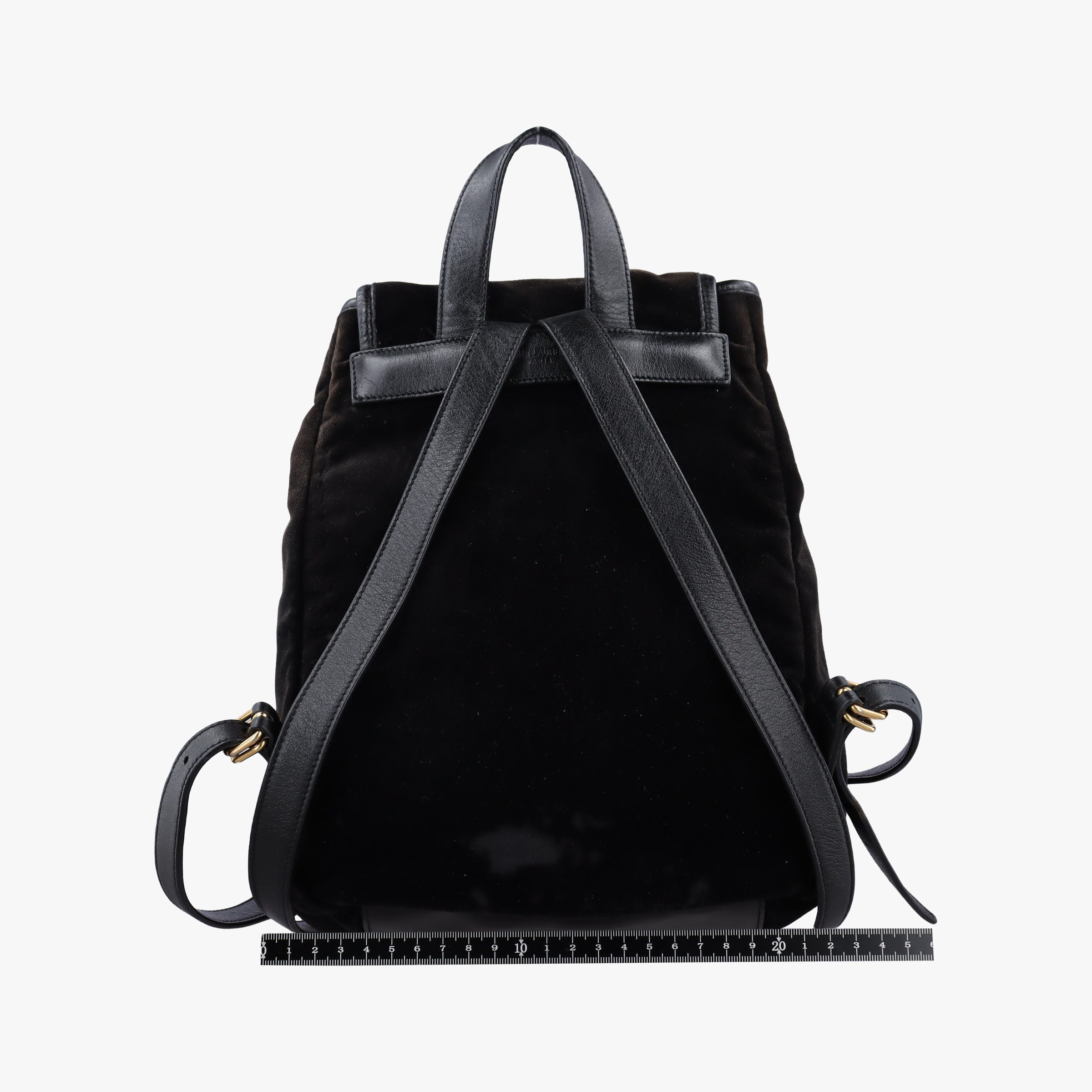 Secondhand Yves Saint Laurent Festival Fringe Backpack Black velour 421943 backpack/rucksack | stylenewstar