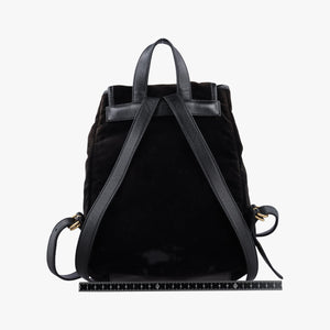 Secondhand Yves Saint Laurent Festival Fringe Backpack Black velour 421943 backpack/rucksack | stylenewstar