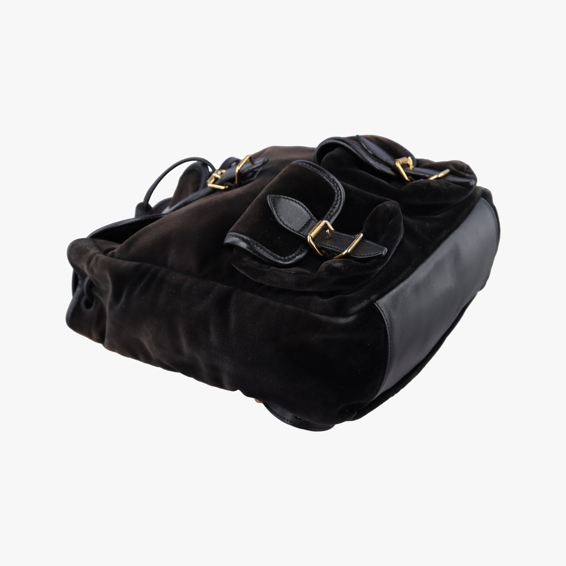 Secondhand Yves Saint Laurent Festival Fringe Backpack Black velour 421943 backpack/rucksack | stylenewstar