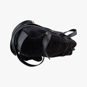 Secondhand Yves Saint Laurent Festival Fringe Backpack Black velour 421943 backpack/rucksack | stylenewstar