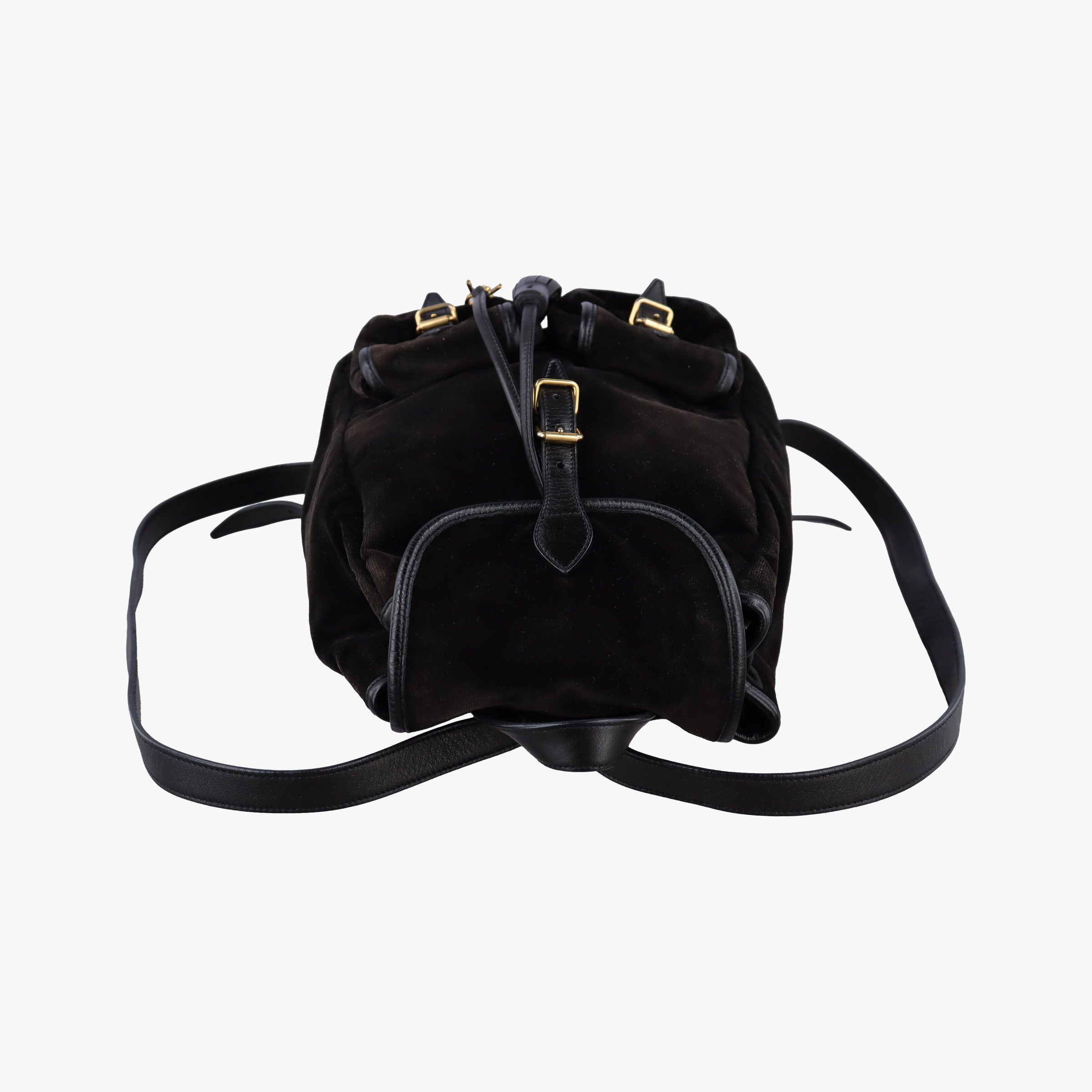 Secondhand Yves Saint Laurent Festival Fringe Backpack Black velour 421943 backpack/rucksack | stylenewstar