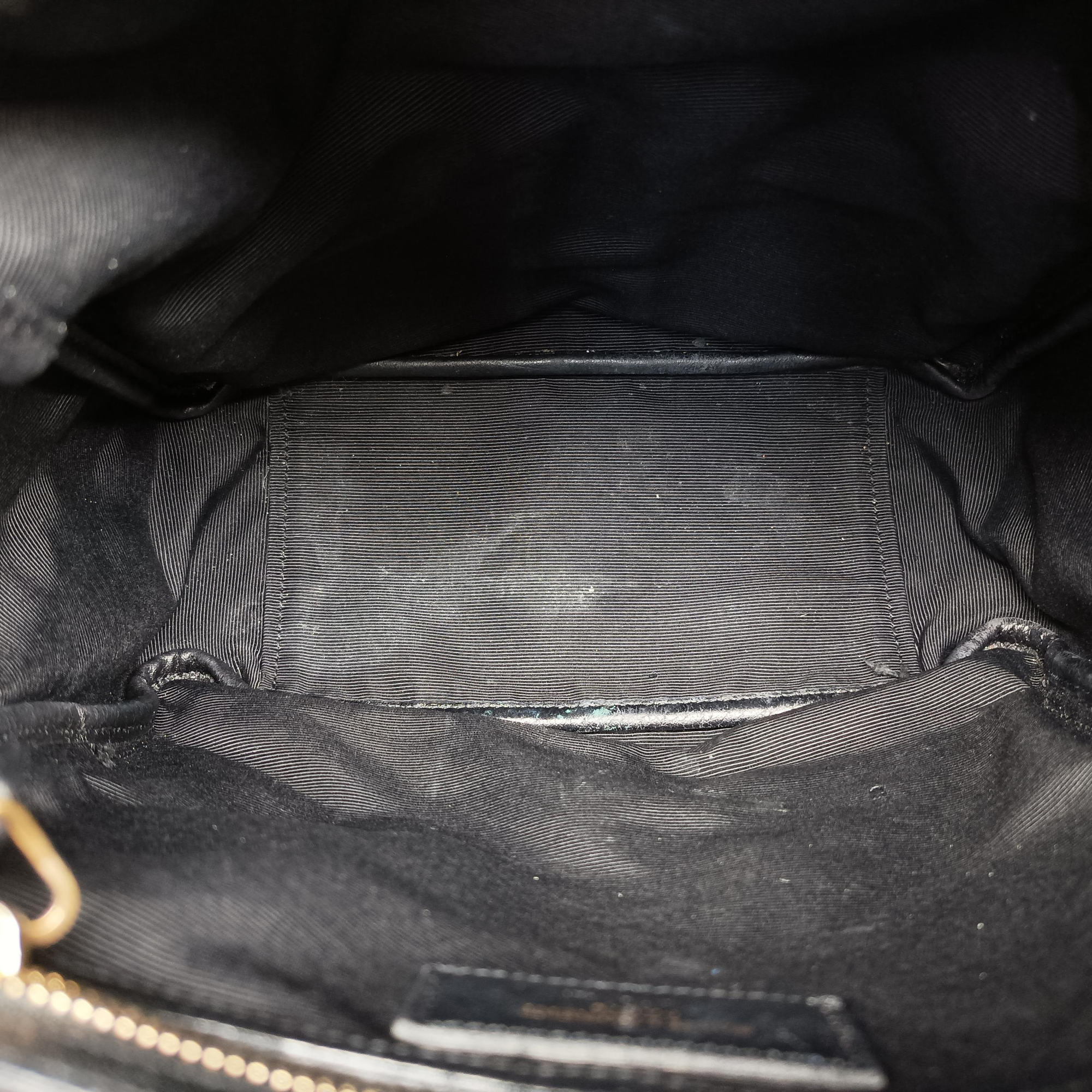 Secondhand Yves Saint Laurent Festival Fringe Backpack Black velour 421943 backpack/rucksack | stylenewstar