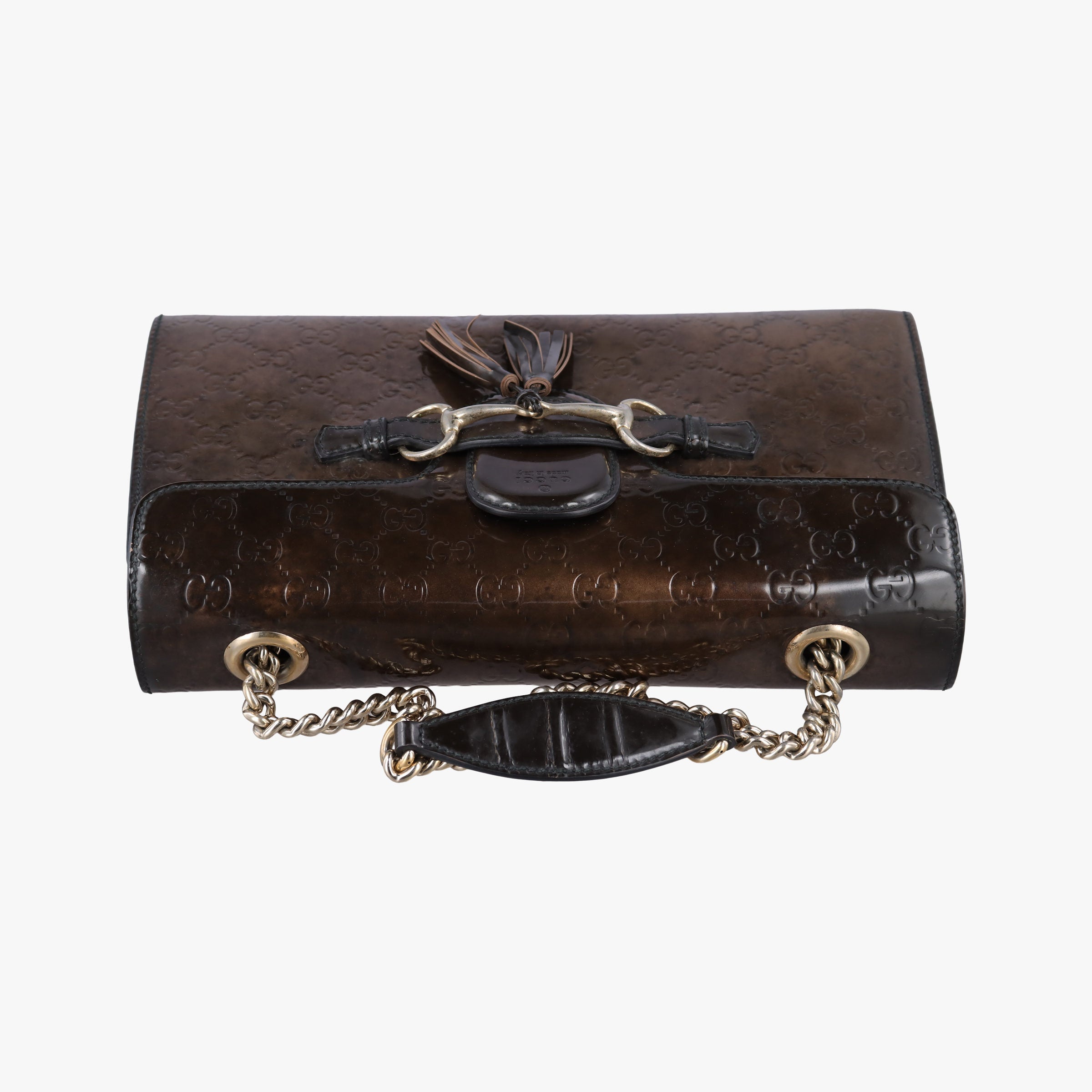 Pre-owned Gucci Emily Golden Patent 295402 shoulderbag | stylenewstar