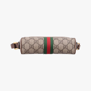 Pre-owned Gucci OPHIDIA Beige x Brown PVC coated canvas×leather 517350 shoulderbag | stylenewstar