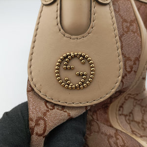 Pre-owned Gucci Guccissima Beige x Brown canvas×Leather 282298 handbag | stylenewstar