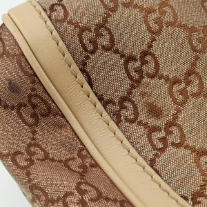 Pre-owned Gucci Guccissima Beige x Brown canvas×Leather 282298 handbag | stylenewstar