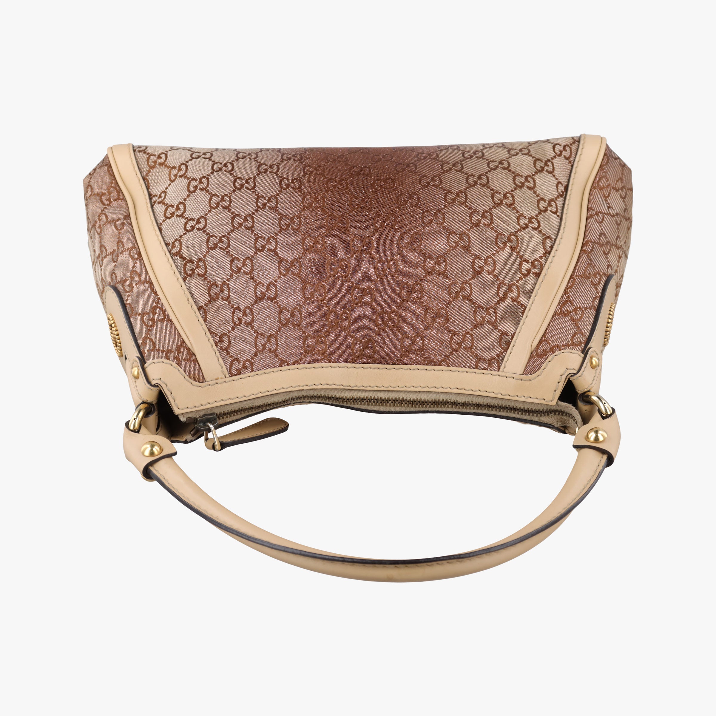 Pre-owned Gucci Guccissima Beige x Brown canvas×Leather 282298 handbag | stylenewstar