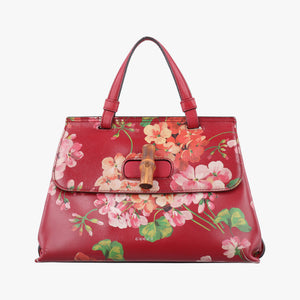 Pre-owned Gucci Bamboo Daily red×Multicolour Leather 370831 handbag | stylenewstar