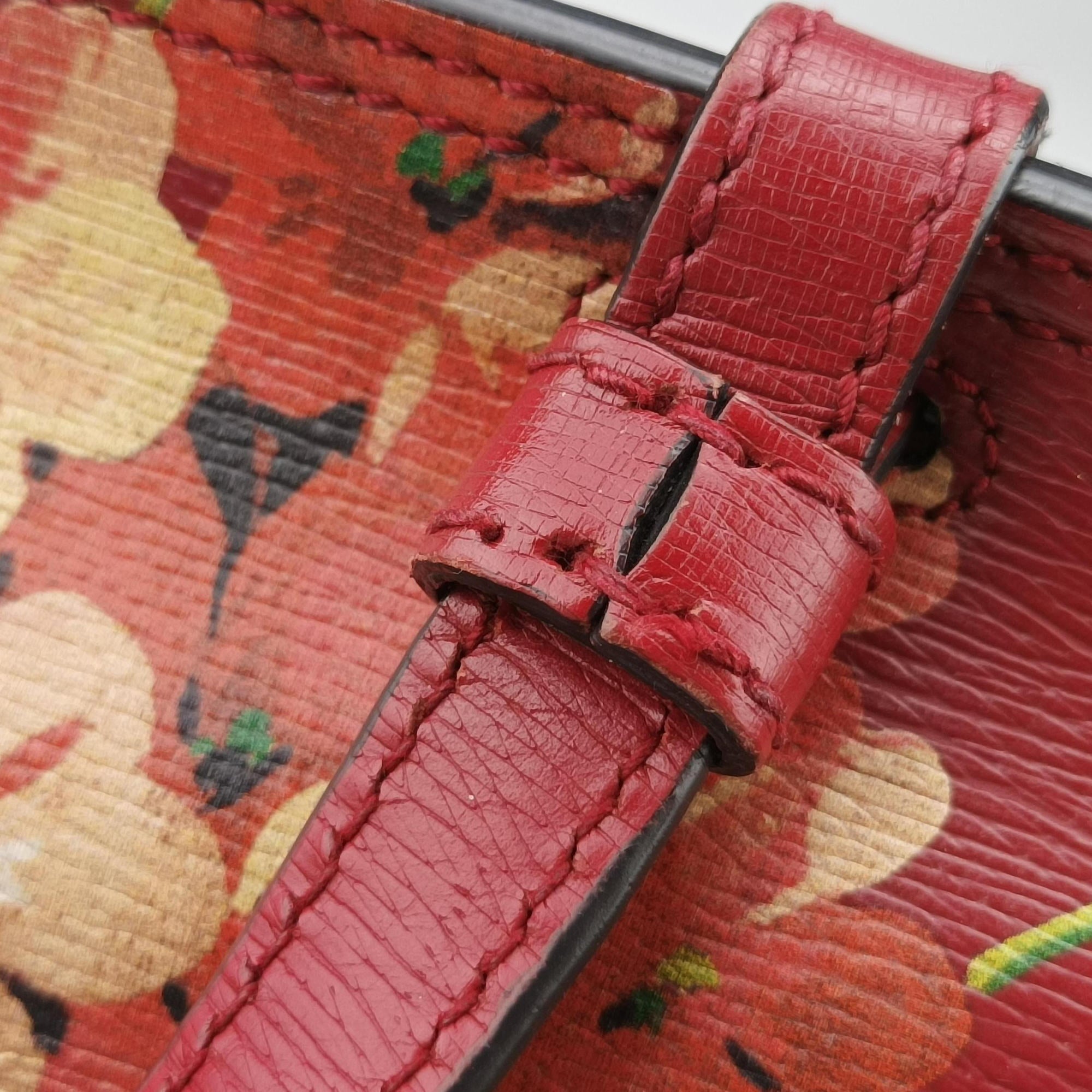 Pre-owned Gucci Bamboo Daily red×Multicolour Leather 370831 handbag | stylenewstar