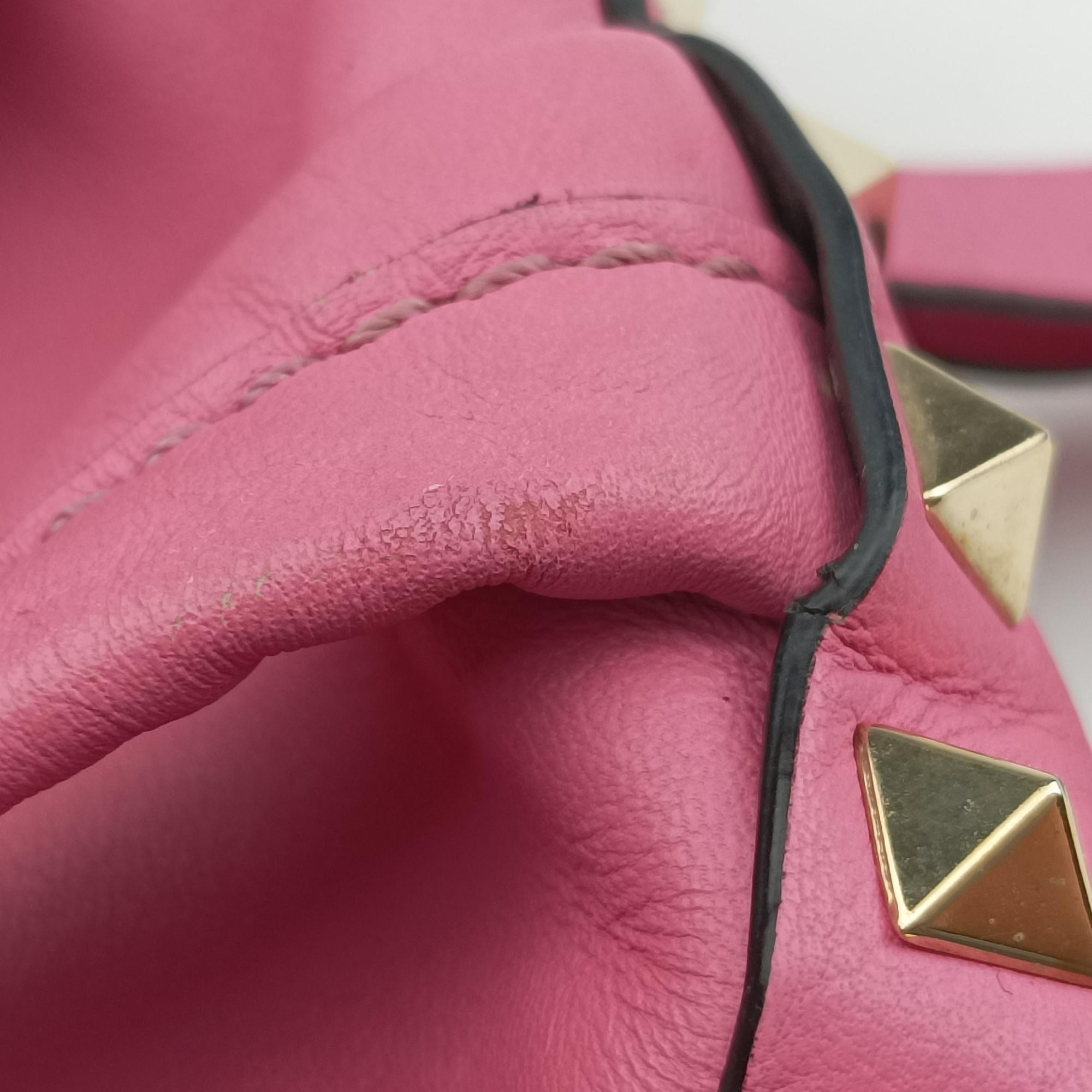 Pre-owned Valentino Rockstud Pink Leather  backpack/rucksack | stylenewstar