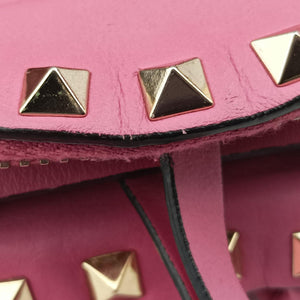 Pre-owned Valentino Rockstud Pink Leather  backpack/rucksack | stylenewstar