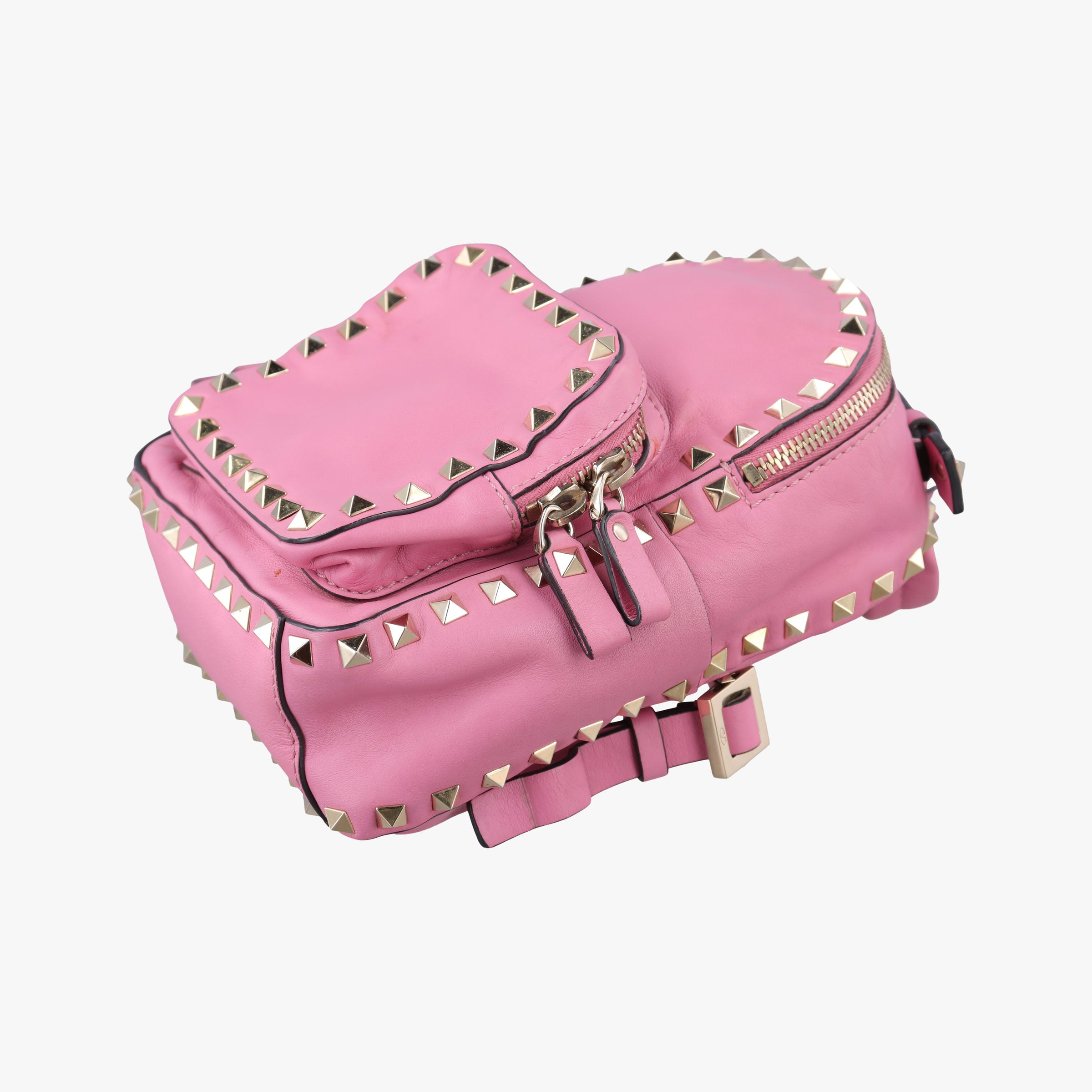 Pre-owned Valentino Rockstud Pink Leather  backpack/rucksack | stylenewstar