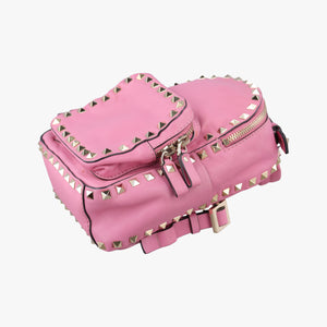 Pre-owned Valentino Rockstud Pink Leather  backpack/rucksack | stylenewstar