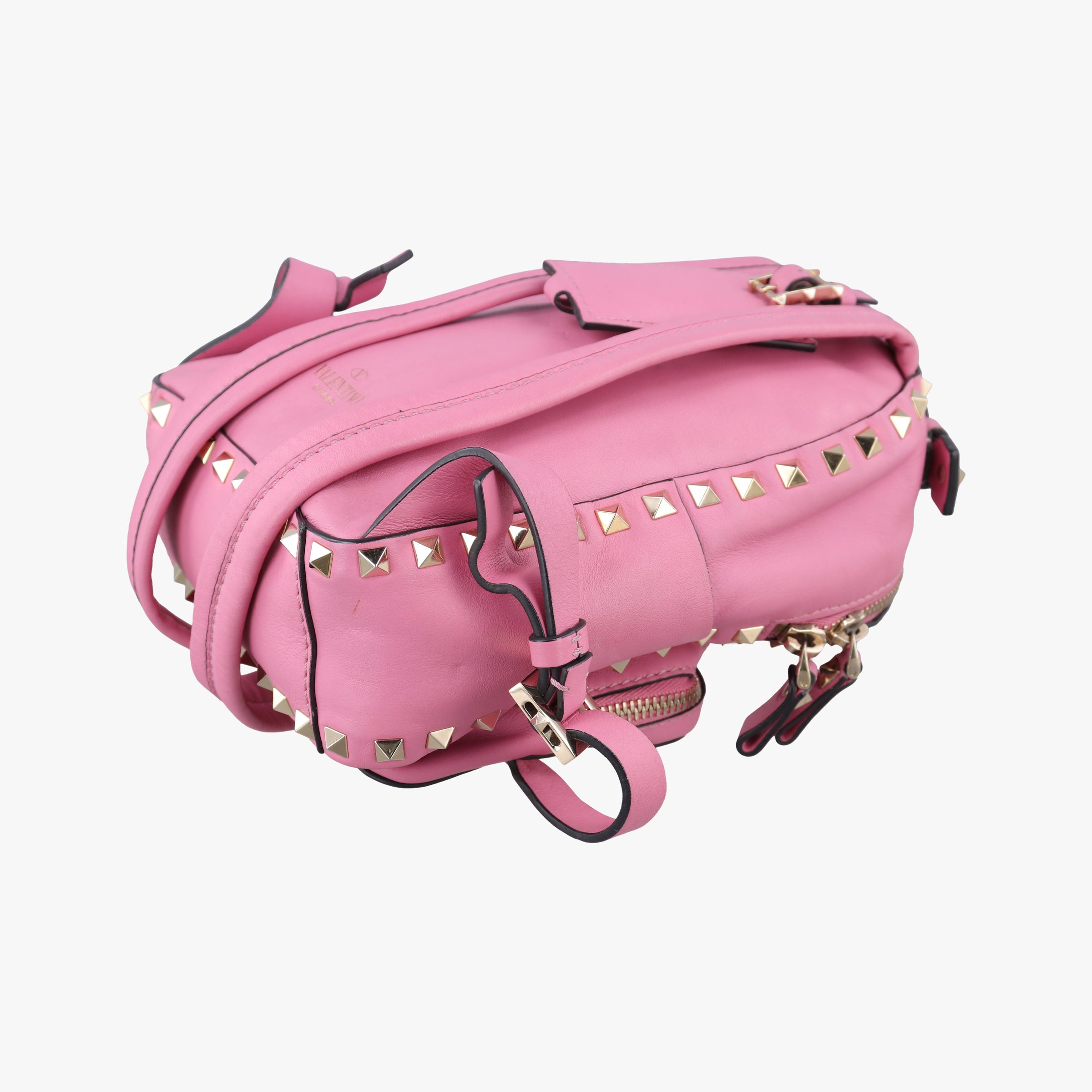 Pre-owned Valentino Rockstud Pink Leather  backpack/rucksack | stylenewstar