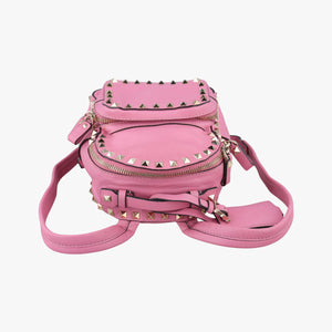 Pre-owned Valentino Rockstud Pink Leather  backpack/rucksack | stylenewstar