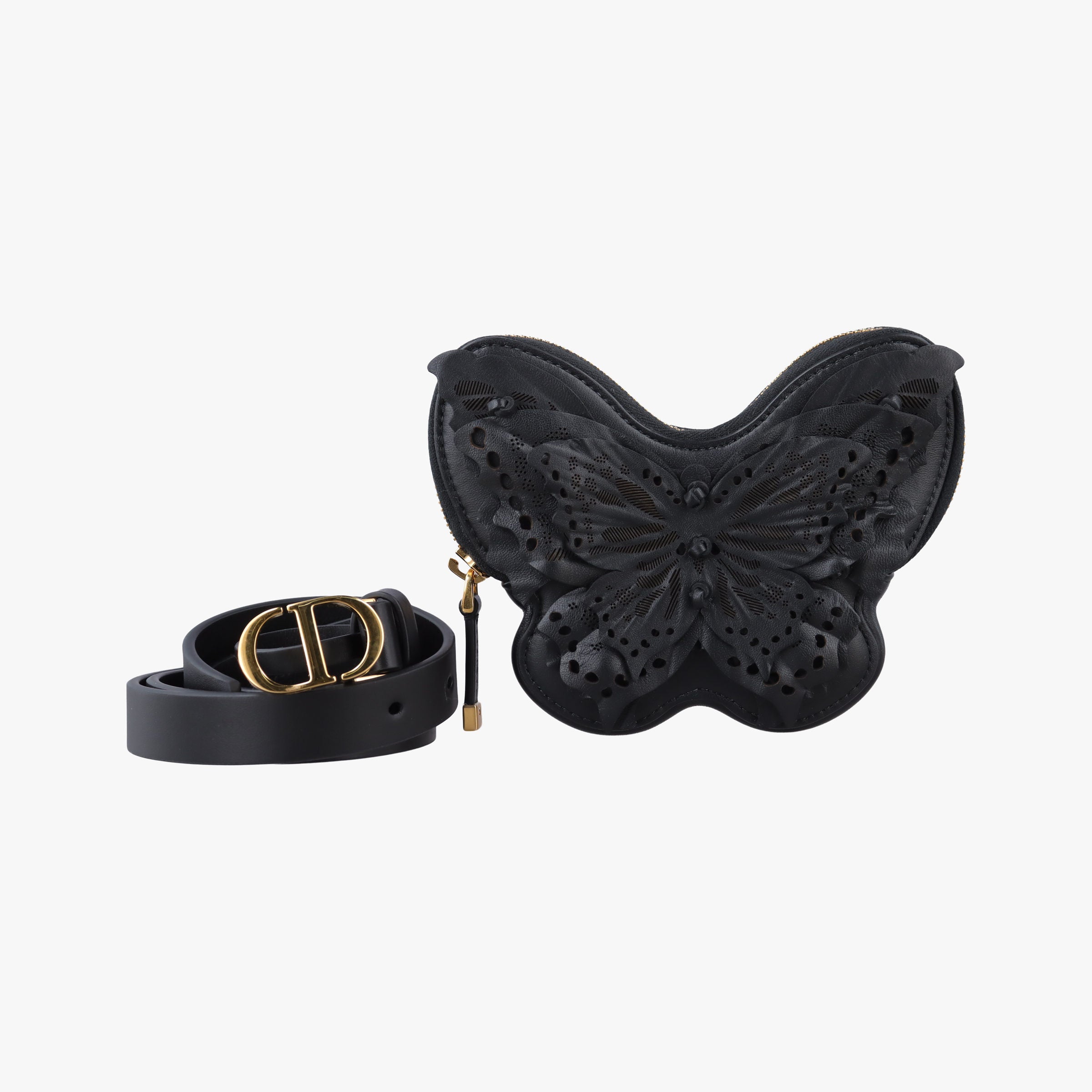 Pre-owned Christian Dior 30 Montaigne Removable Black Lambskin  bum bag/waist bag | stylenewstar