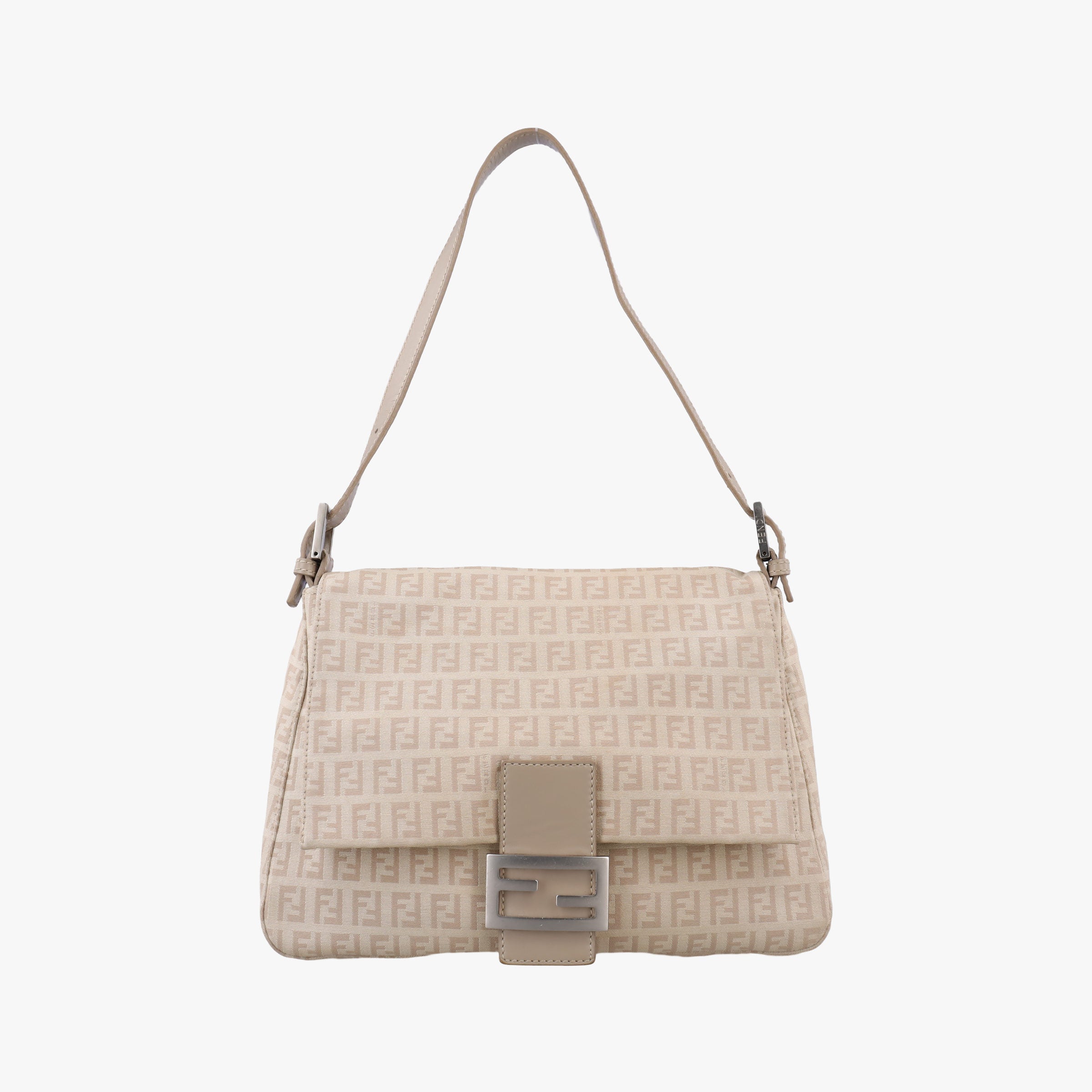 Vintage Fendi Mama Baguette Zucchino Beige canvas× Leather 8BR001 handbag | stylenewstar
